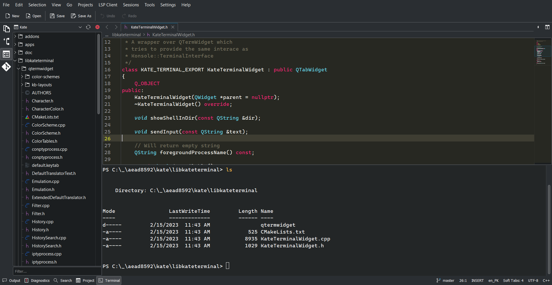 Introducing The Embedded Terminal on Windows - Kate